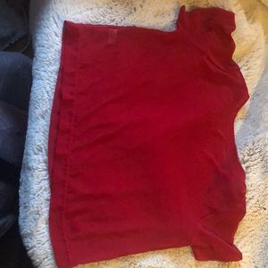 Fire Engine Red Sheer Crop Top by American Apparel